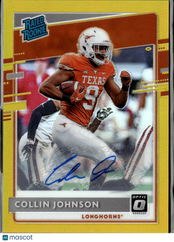 2020 Panini Chronicles Draft Picks Donruss Optic Prizm Collin Johnson #13 Gold /10