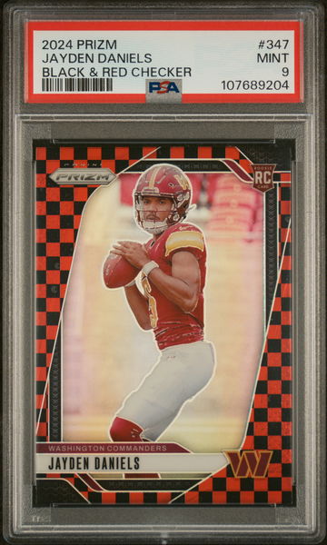 2024 Prizm Prizms Black and Red Checker Jayden Daniels #347 PSA 9