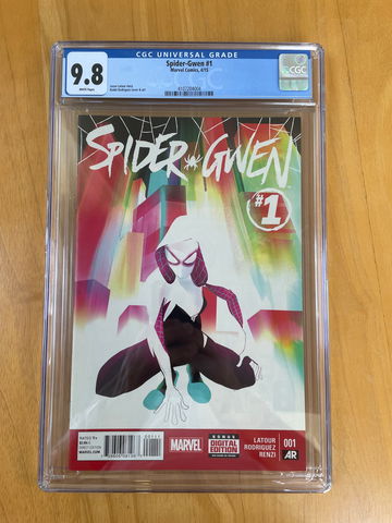 Spider-Gwen #1 CGC 9.8 White Pages. 1st Solo series!