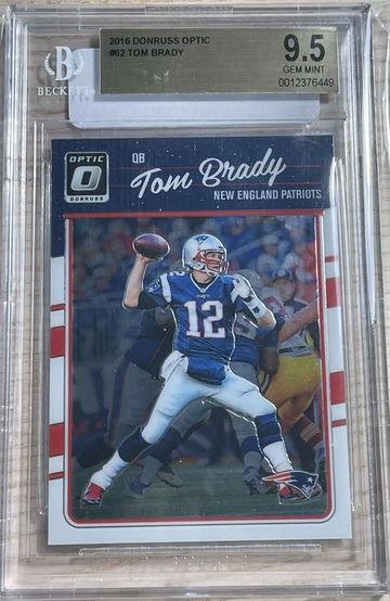 2016 Panini Donruss Optic Tom Brady #62 BGS 9.5 GEM MINT Base Set 1st Year Optic