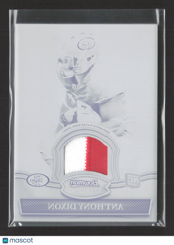 2010 Bowman Sterling Anthony Dixon #BSR-AD Printing Plate /1 Authentic Player-Worn Jersey