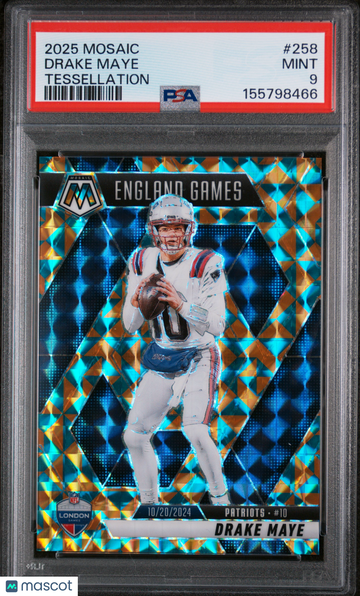 2025 Panini Mosaic Drake Maye #258 Tessellation PSA 9