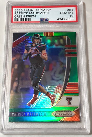 2020 PANINI PRIZM DP #81 PATRICK  MAHOMES  II GRN PRZM  GEM MT 10 ,POP1 PSA