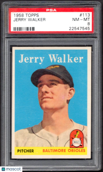 1958 Topps Jerry Walker #113 PSA 8