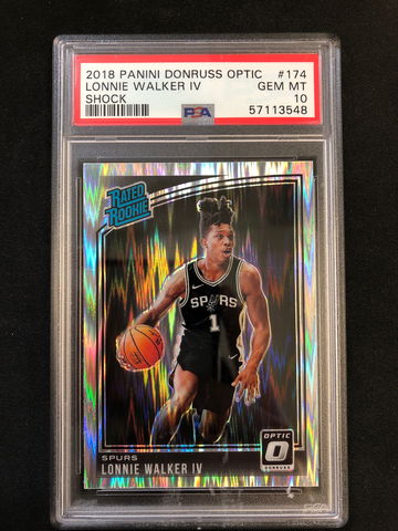 2018 Panini Donruss Optic - Lonnie Walker - Rated Rookie Shock Prizm PSA 10 Gem