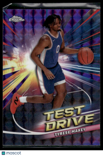 2024-25 Topps Chrome Tyrese Maxey #TD-17 Test Drive Purple Geometric Refractor