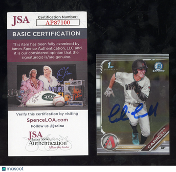 2019 Bowman Chrome Corbin Carroll #BDC-213 1st Bowman Hand Signed Auto JSA