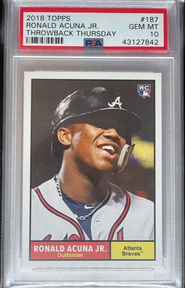 PSA 10 2018 Topps Throwback Thursday Ronald Acuna RC #187
