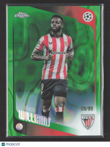 2026 Topps Chrome UEFA Champions League Iñaki Williams #20 Green Refractor 09/99