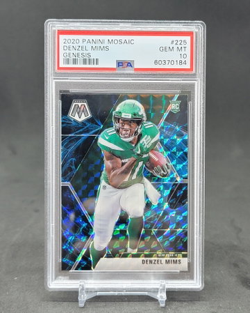 2020 mosaic Denzel Mims Rookie Genesis Prizm PSA 10 low pop 17