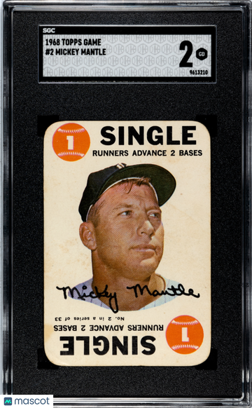 1968 Topps Game Mickey Mantle #2 SGC 2