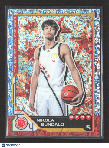 2025 Topps Chrome McDonald's All American Nikola Bundalo #14 Red Stars