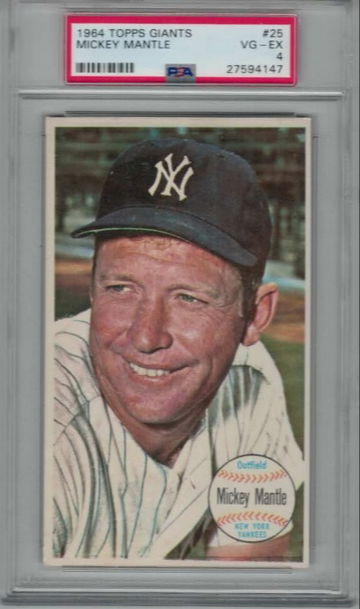1964 Topps Giants Mickey Mantle #25 (PSA 4)