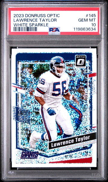 2023 Panini Donruss Optic White Sparkle Lawrence Taylor #145 PSA 10