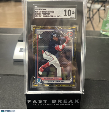 2024 Bowman Chrome Prospects Byron Chourio #BCP129 Chr Prspcts-Ylw Lunar Ref Rookie