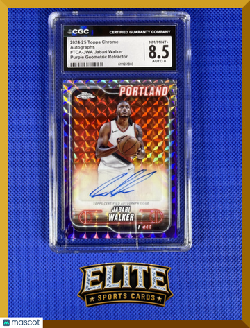 2024 Topps Chrome Jabari Walker #TCA-JWA Purple Geometric Refractor CGC 8.5