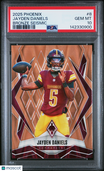 2025 Panini Phoenix Jayden Daniels #8 Bronze Seismic /15 PSA 10