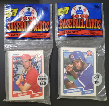 1990 Fleer Baseball Chicago Cubs St. Louis Cardinals Team Set Jerome Walton/Dwight Smith/Zeile/Cole Cello Pack Sealed