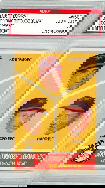 1960 Topps Baltimore Orioles Coaches #455 PSA 8 P1290