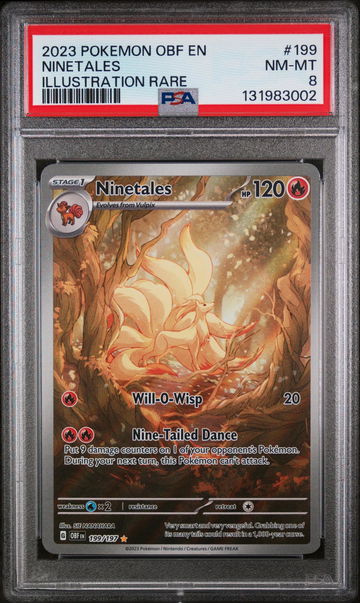 2023 Pokemon Scarlet and Violet Obsidian Flames Illustration Rare Ninetales #199 PSA 8