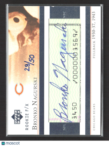 1930 Upper Deck Rookie F/X Bronko Nagurski #LC-BN Cut Signature 28/50 Auto