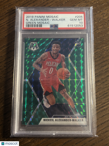 2019 Panini Mosaic N. Alexander-Walker #205 Green Rookie RC PSA 10