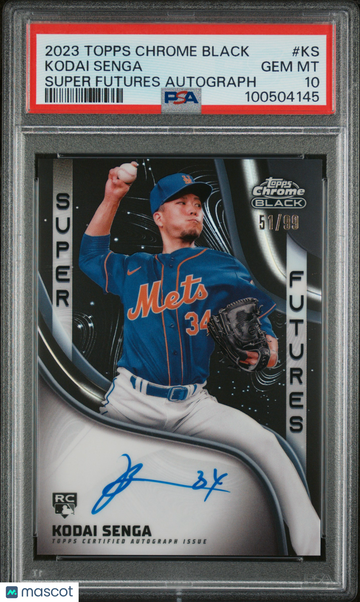 2023 Topps Chrome Black Super Futures Autographs Kodai Senga #KS /99 PSA 10