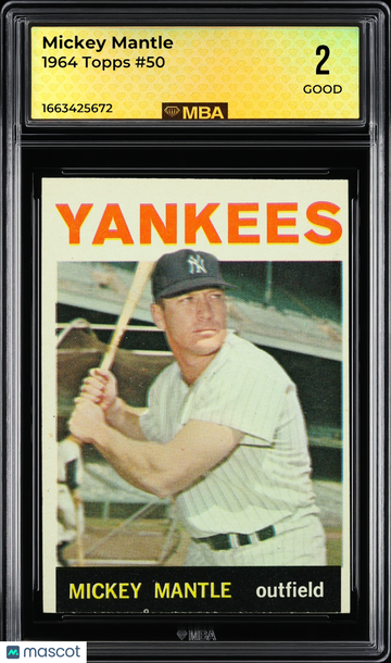 1964 Topps Mickey Mantle #50 MBA 2