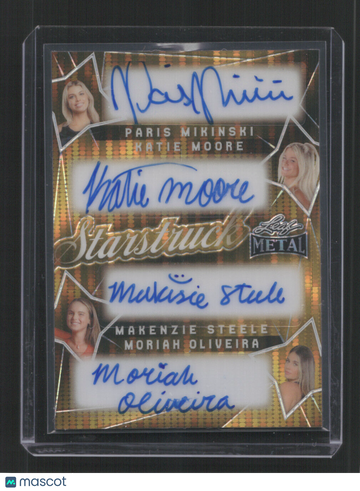 2024 Women of Sport PARIS MIKINSKI KATIE MOORE MAKENZIE STEELE MORIAH OLIVERIRA #SQ-4 1/1 QUAD GOLD AUTOSTARSTUCK SN,/1,