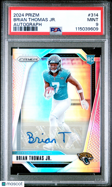2024 Panini Prizm Brian Thomas JR. Autograph #314 PSA 9