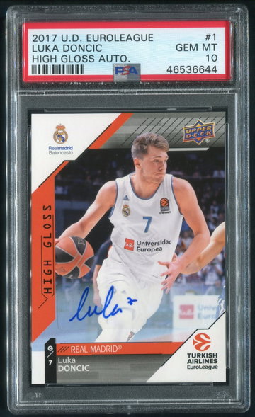 Luka Doncic 2017 upper deck euroleague auto
