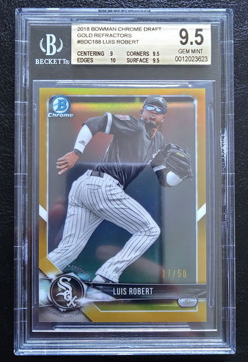 LUIS ROBERT 2018 BOWMAN CHROME DRAFT GOLD RAFRACTOR#BDC188
