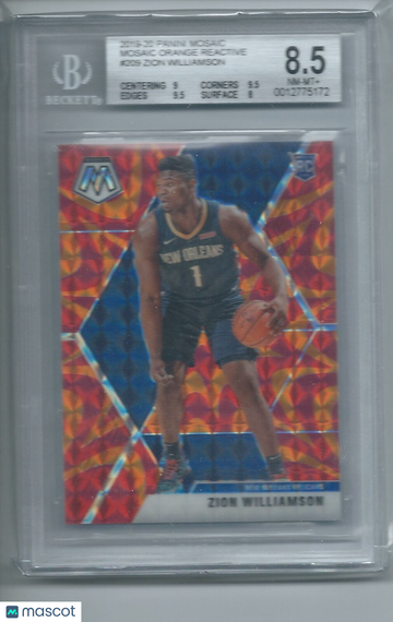 2019-20 Panini Mosaic Mosaic Orange Reactive Zion Williamson #209 BGS 8.5