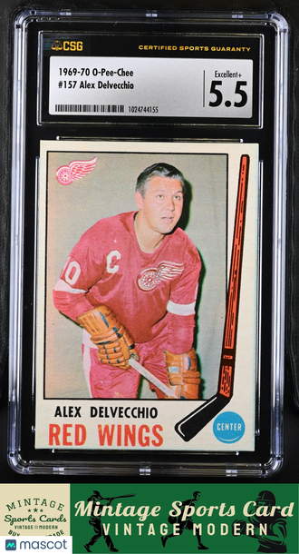 1969 1669-70 O-Pee-Chee OPC Alex Delvecchio #157 CSG 5.5