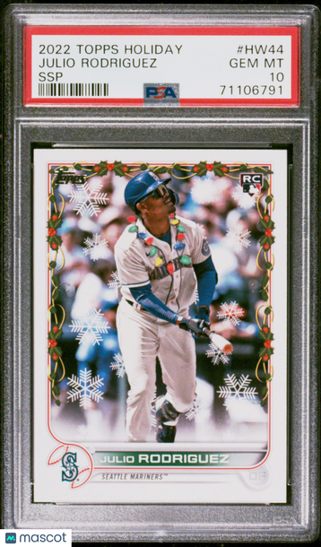 2022 Topps Holiday Julio Rodriguez #HW44 ssp Rookie rookie PSA 10