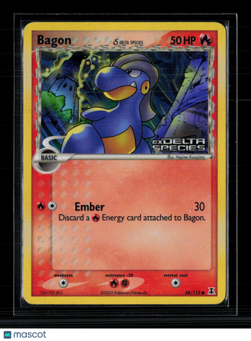 2007 EX Delta Species Bagon Reverse Holo #58/113