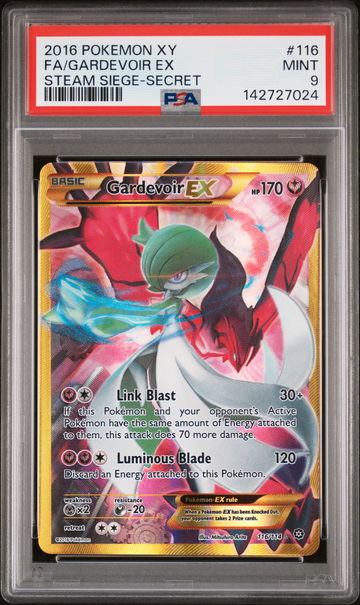 2016 Pokemon XY Steam Siege Secret Rare Gardevoir Ex #116 PSA 9