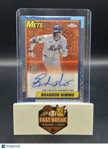 2025 Topps Chrome 1990 Topps Baseball Brandon Nimmo #BN Orange Mojo Refractor