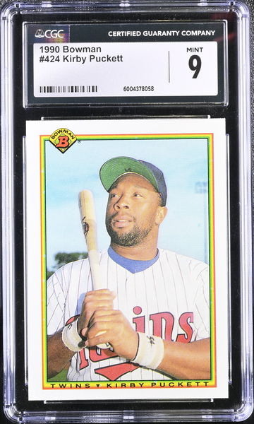 1990 BOWMAN KIRBY PUCKETT #424 HOF CGC 9