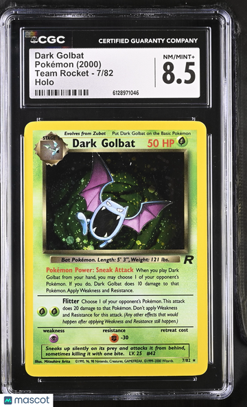 2000 Pokemon Team Rocket Dark Golbat Holo CGC 8.5 #7/82