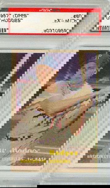 1957 Topps Gil Hodges #80 PSA 6 P1309