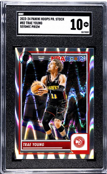 2023 Panini Hoops Prizm Trae Young #82 Seismic Prizm SGC 10
