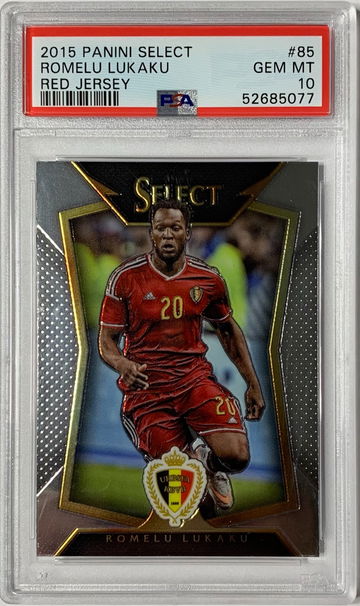 2015 PANINI SELECT ROMELU LUKAKU RED JERSEY PSA 10 Gem Mint Low POP #85