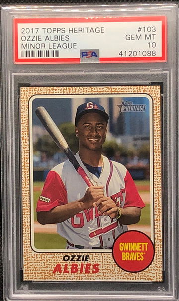 2017 Topps Heritage Ozzie Albies Minor League PSA 10