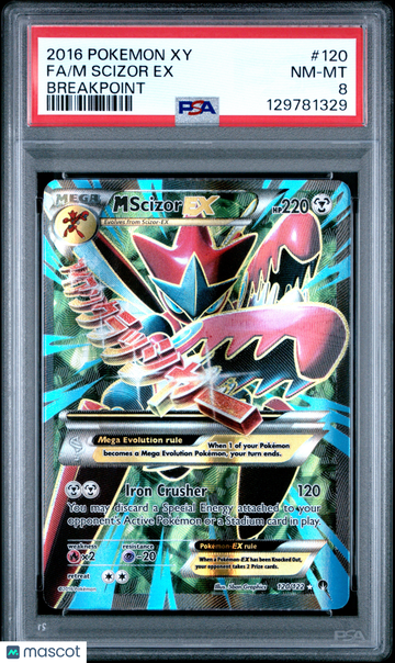 2016 Pokemon Xy Breakpoint M Scizor EX Fa Breakpoint PSA 8 #120