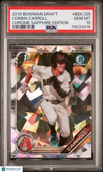 2019 Draft Chrome Sapphire Edition Corbin Carroll #BDC125 PSA 10