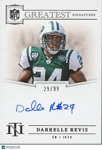 Darrelle Revis 2024 National Treasures On Card Auto Autograph New York Jets /99