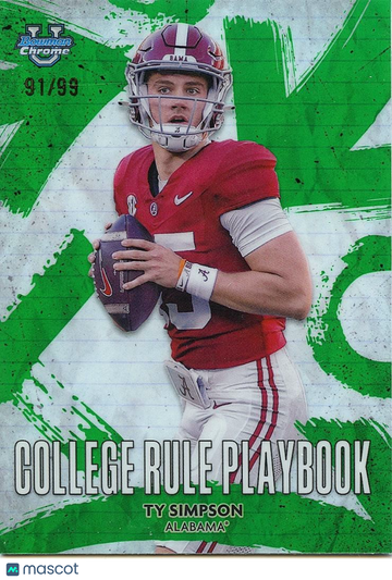 Ty Simpson 2025 Bowman Chrome Rookie Chrome Alabama Crimson Tide