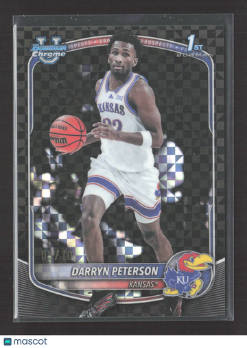 2025 Bowman Chrome University Darryn Peterson #BCP-2 Black Shimmer Refractor 03/10 1st Bowman
