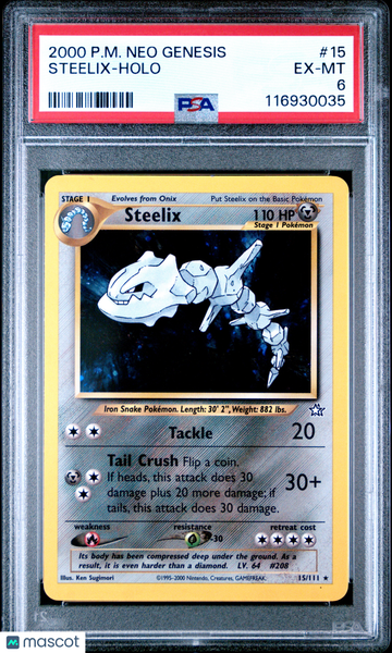2000 Pokemon Neo Genesis Steelix Holo PSA 6 #15